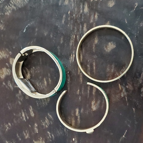 VINTAGE 3 PIECE KELLY GREEN QUARTZ WATCH BRACELET BANGLE BUNDLE - Picture 3 of 7